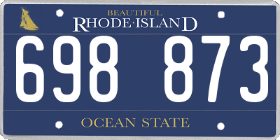 RI license plate 698873