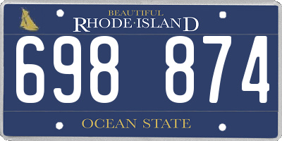RI license plate 698874