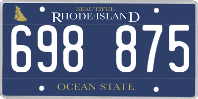 RI license plate 698875