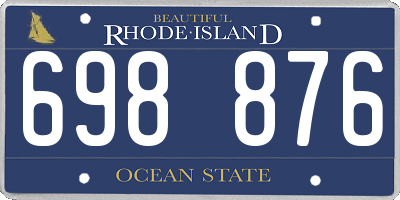 RI license plate 698876