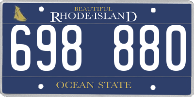 RI license plate 698880