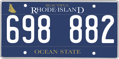RI license plate 698882