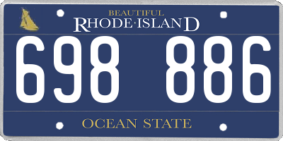 RI license plate 698886
