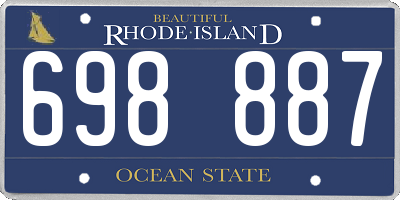 RI license plate 698887