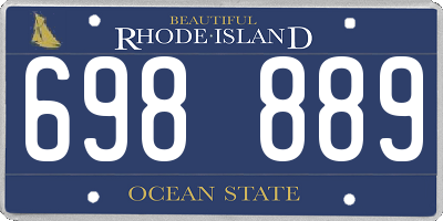 RI license plate 698889