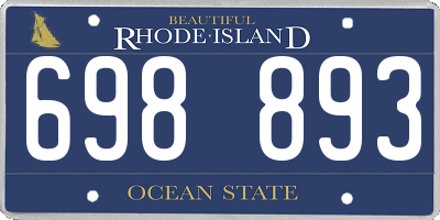 RI license plate 698893