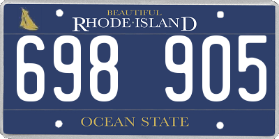 RI license plate 698905