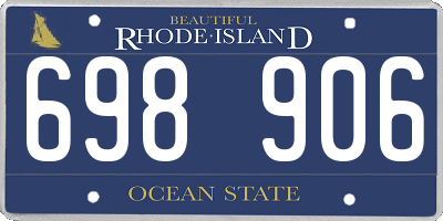 RI license plate 698906
