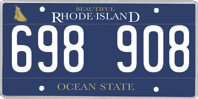 RI license plate 698908