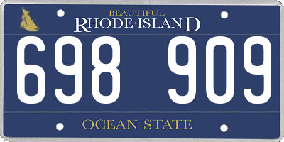 RI license plate 698909