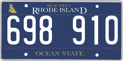 RI license plate 698910