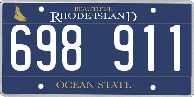 RI license plate 698911