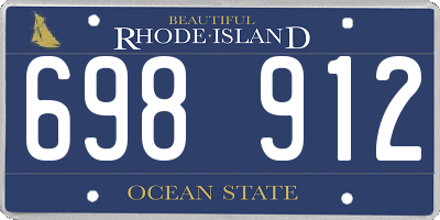 RI license plate 698912