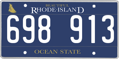 RI license plate 698913