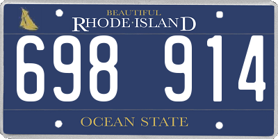 RI license plate 698914