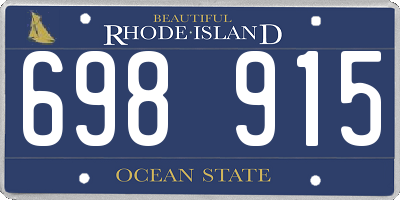 RI license plate 698915