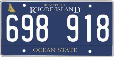 RI license plate 698918