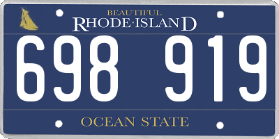 RI license plate 698919