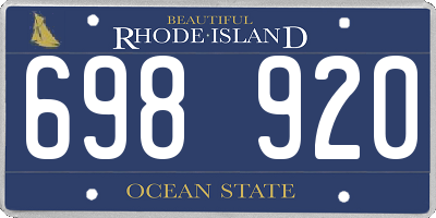 RI license plate 698920