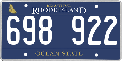 RI license plate 698922