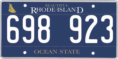 RI license plate 698923