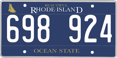 RI license plate 698924