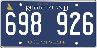 RI license plate 698926