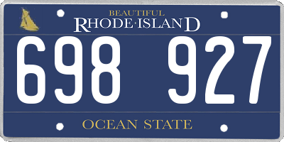 RI license plate 698927