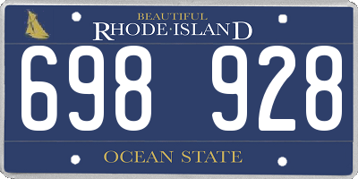 RI license plate 698928
