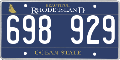 RI license plate 698929