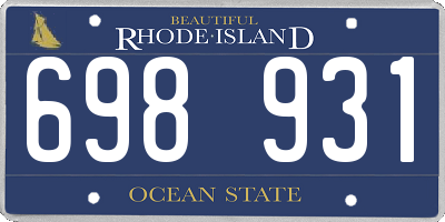 RI license plate 698931