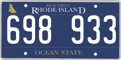 RI license plate 698933