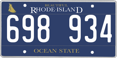 RI license plate 698934