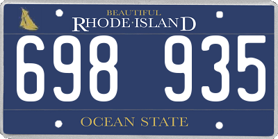 RI license plate 698935