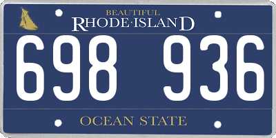 RI license plate 698936