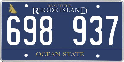 RI license plate 698937