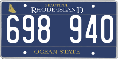 RI license plate 698940
