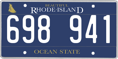 RI license plate 698941