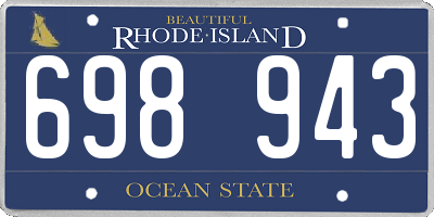 RI license plate 698943