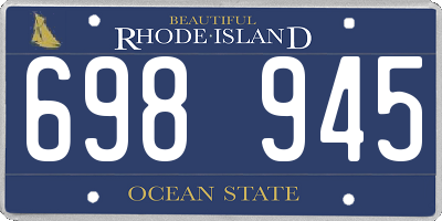 RI license plate 698945