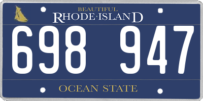 RI license plate 698947