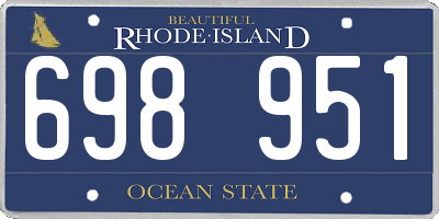 RI license plate 698951