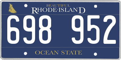 RI license plate 698952