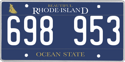 RI license plate 698953