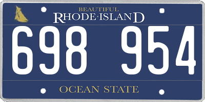 RI license plate 698954