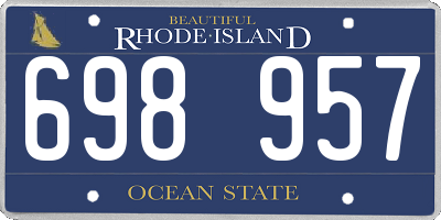 RI license plate 698957