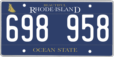 RI license plate 698958