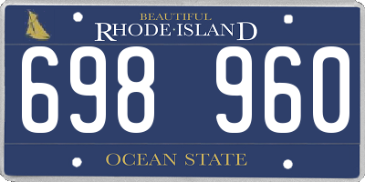 RI license plate 698960