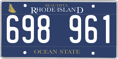 RI license plate 698961