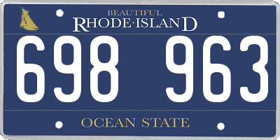 RI license plate 698963